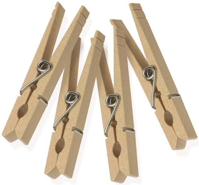 Honey-Can-Do DRY-01375 Classic Clothespin, 10 lb, Spring Opening, Wood, Natural