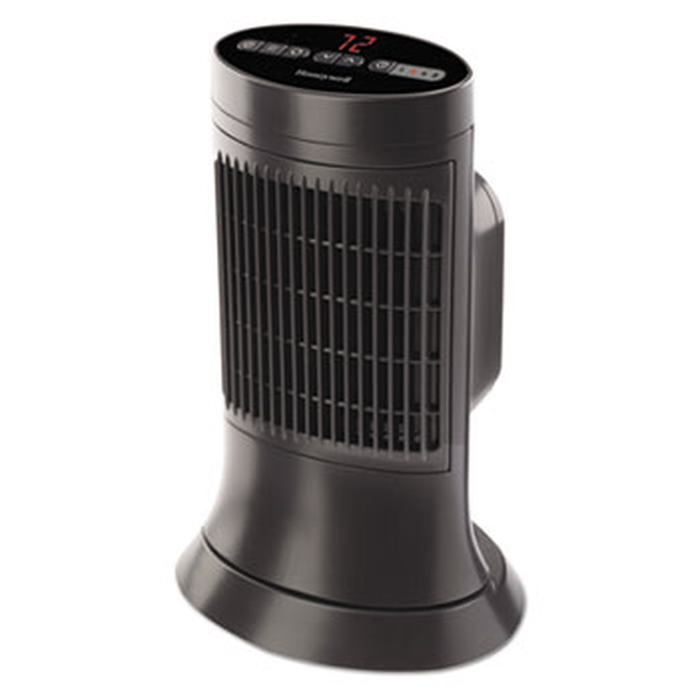 Digital Ceramic Mini Tower Heater, 750 - 1500 W, 10" x 7 5/8" x 14", Black
