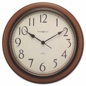 Talon Auto Daylight-Savings Wall Clock, 15 1/4", Cherry