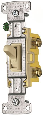 3-WAY TOGGLE SWITCH, SELF-GROUNDING, IVORY, 120 VOLTS, 15 AMPS