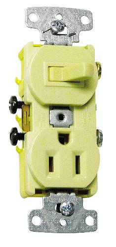 3 WAY AND 2 POLE COMBO SWITCH RECEPTACLE 15 AMP WHITE