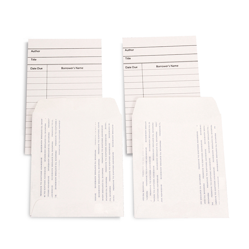 Library Cards & Self-Adhesive Pockets Combo, White, 30 Each/60 Pieces