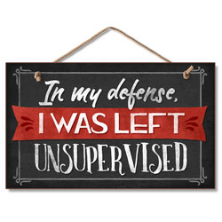 IN MY DEFENSE  HANGING SIGN 9.5 X 5.5