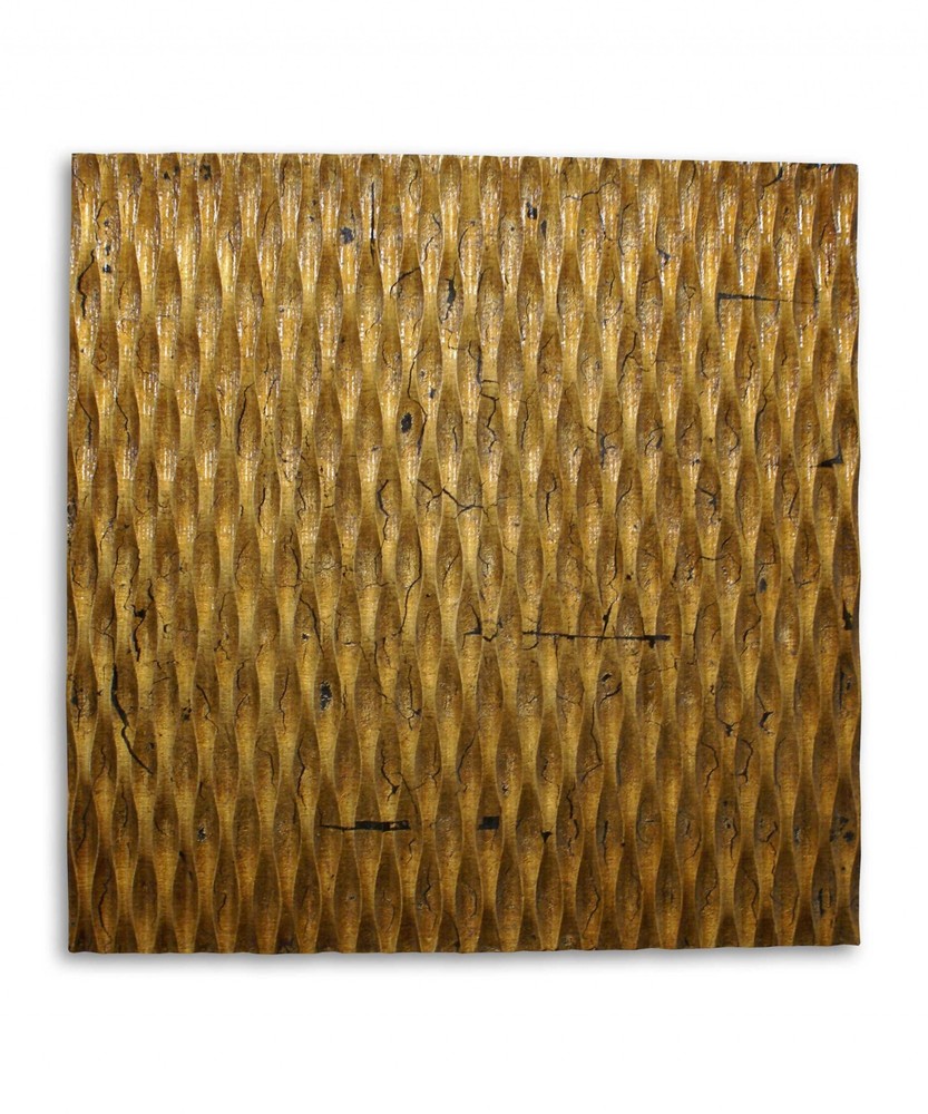 1" x 24" x 24" Gold, Metallic Ridge - Wall Art