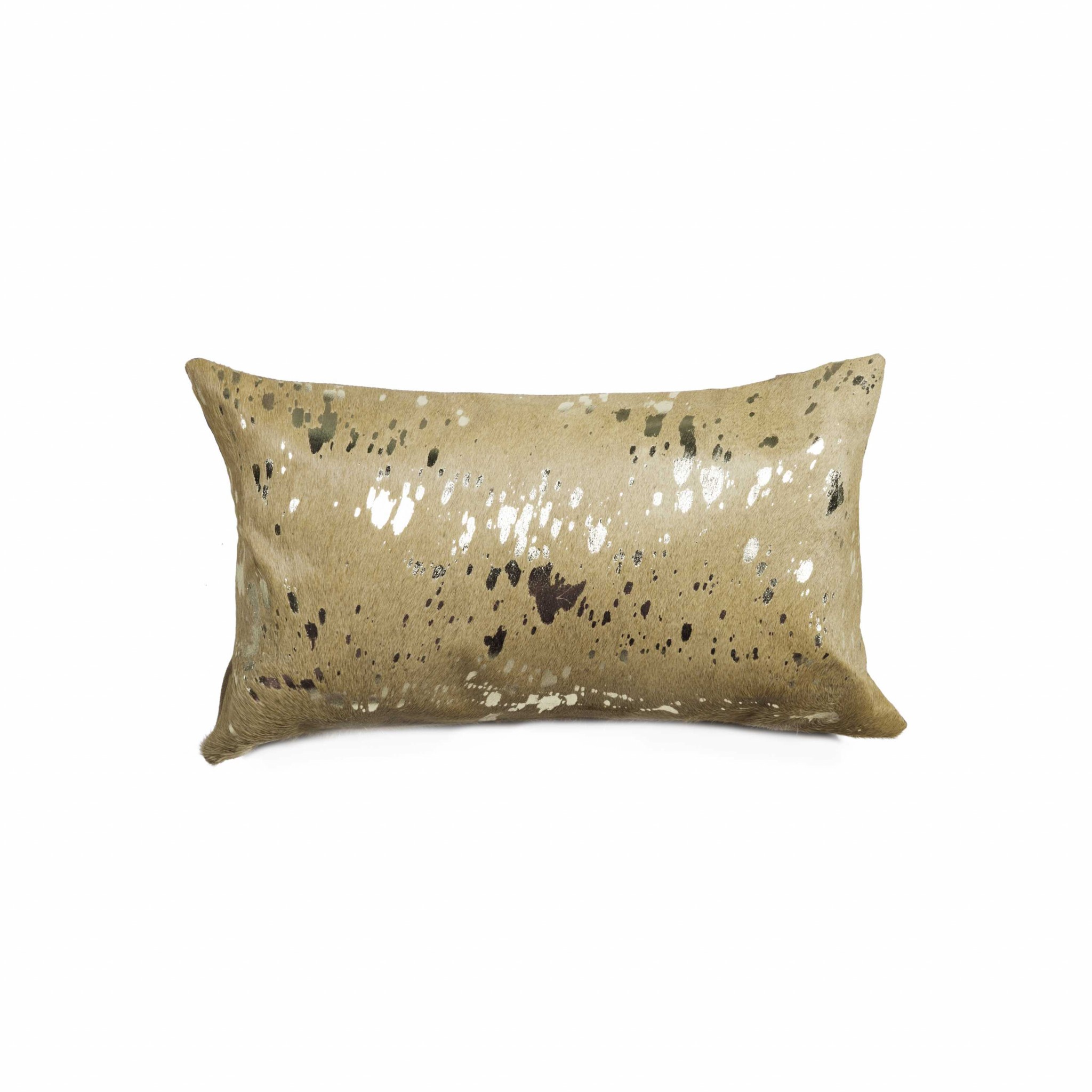 12" x 20" x 5" Gold And Tan Cowhide - Pillow