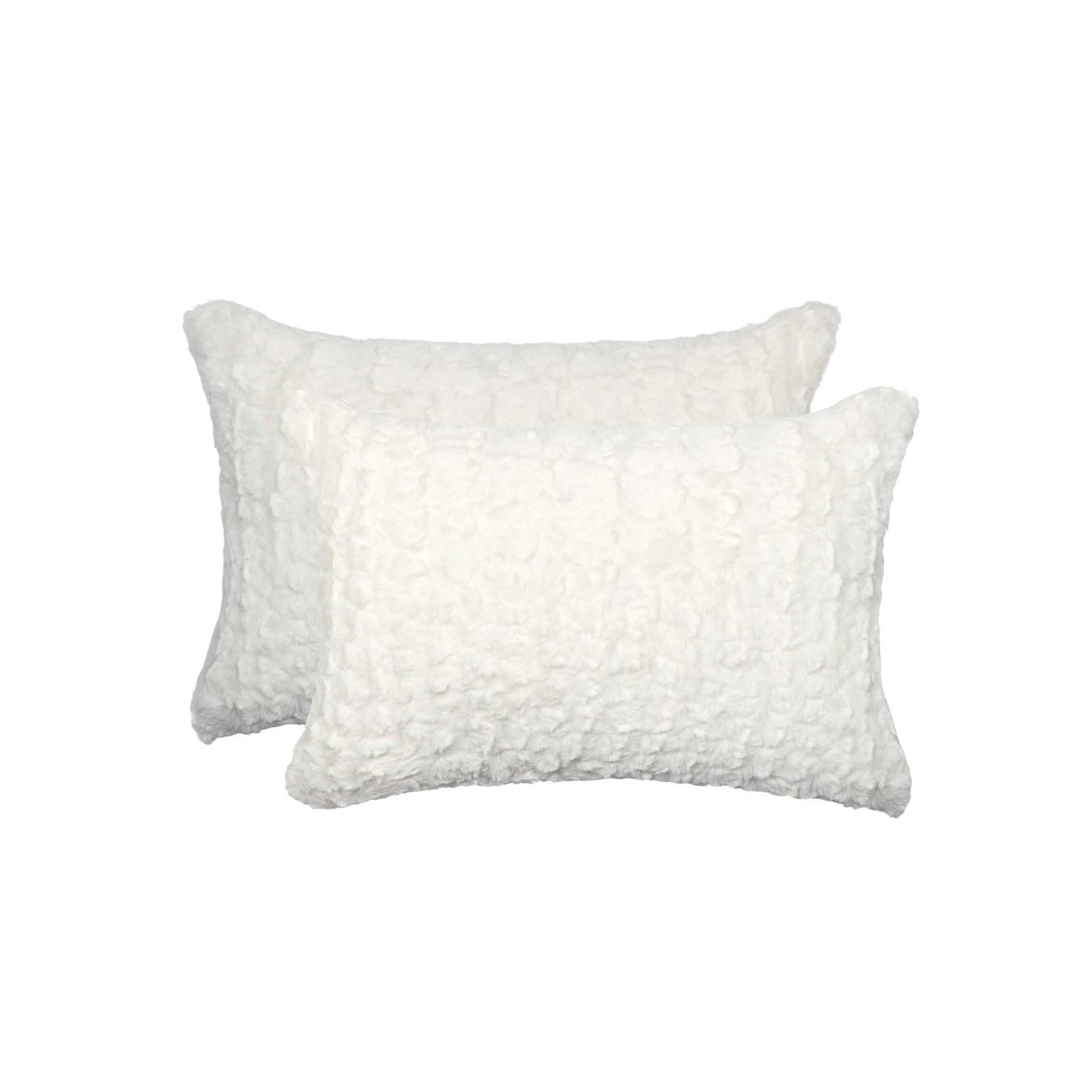 12" x 20" x 5" Ivory Mink, Faux - Pillow 2-Pack