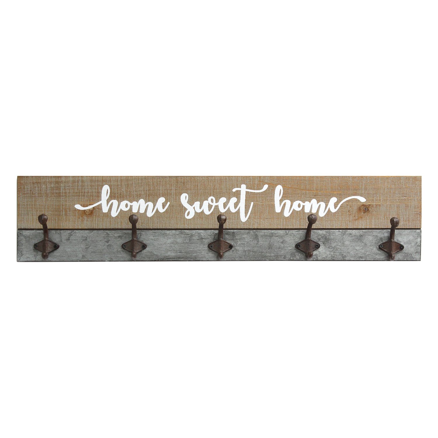 Distressed Home Sweet Home Wood Coat Rack Wall Hanging
