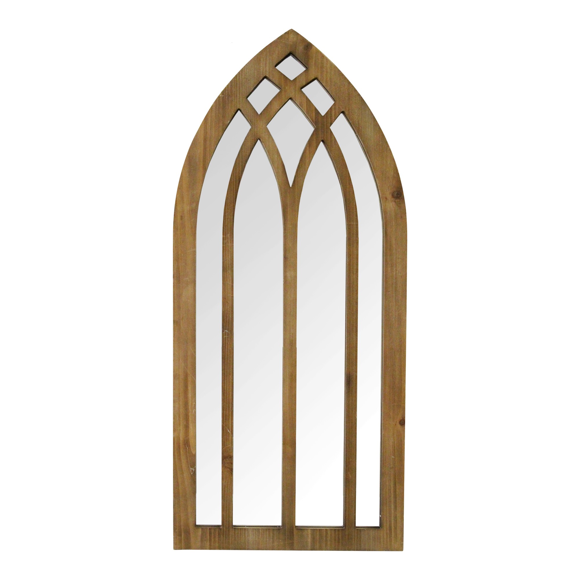 36" Gothic Inspired Arch Wood Wall Mirror