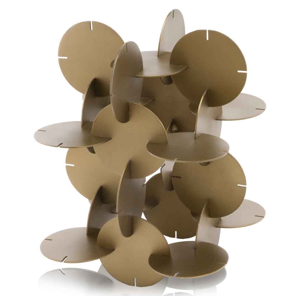 10" x 10" x 13" Brass Attached Discs Sculpture