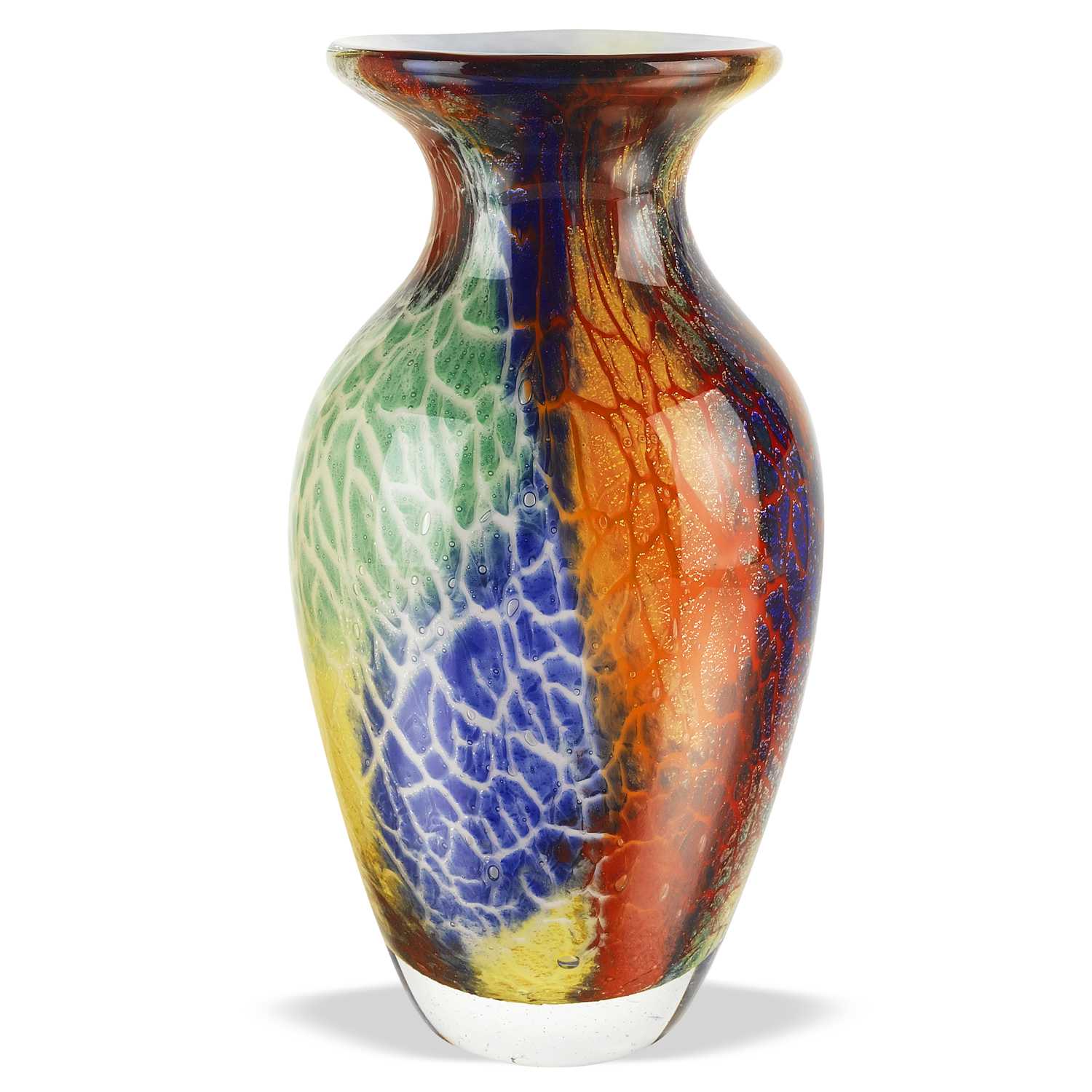 11" Multi-Color Art Glass Vase