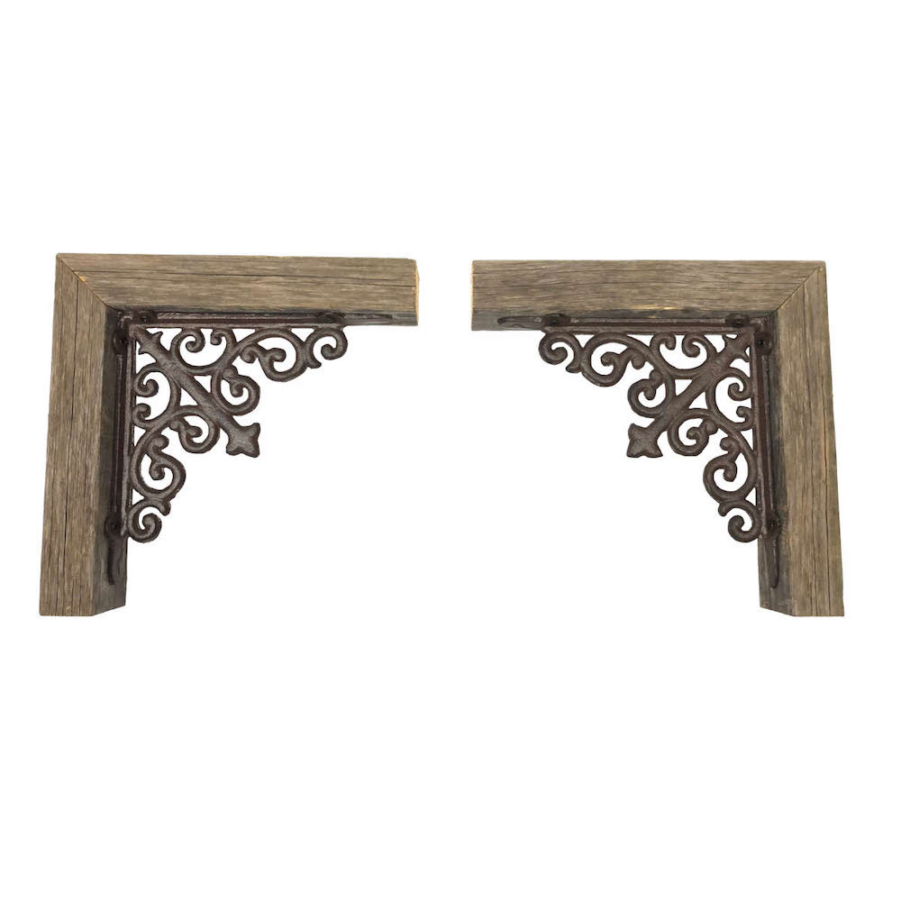 Set of 2 Weathered Gray Corbels