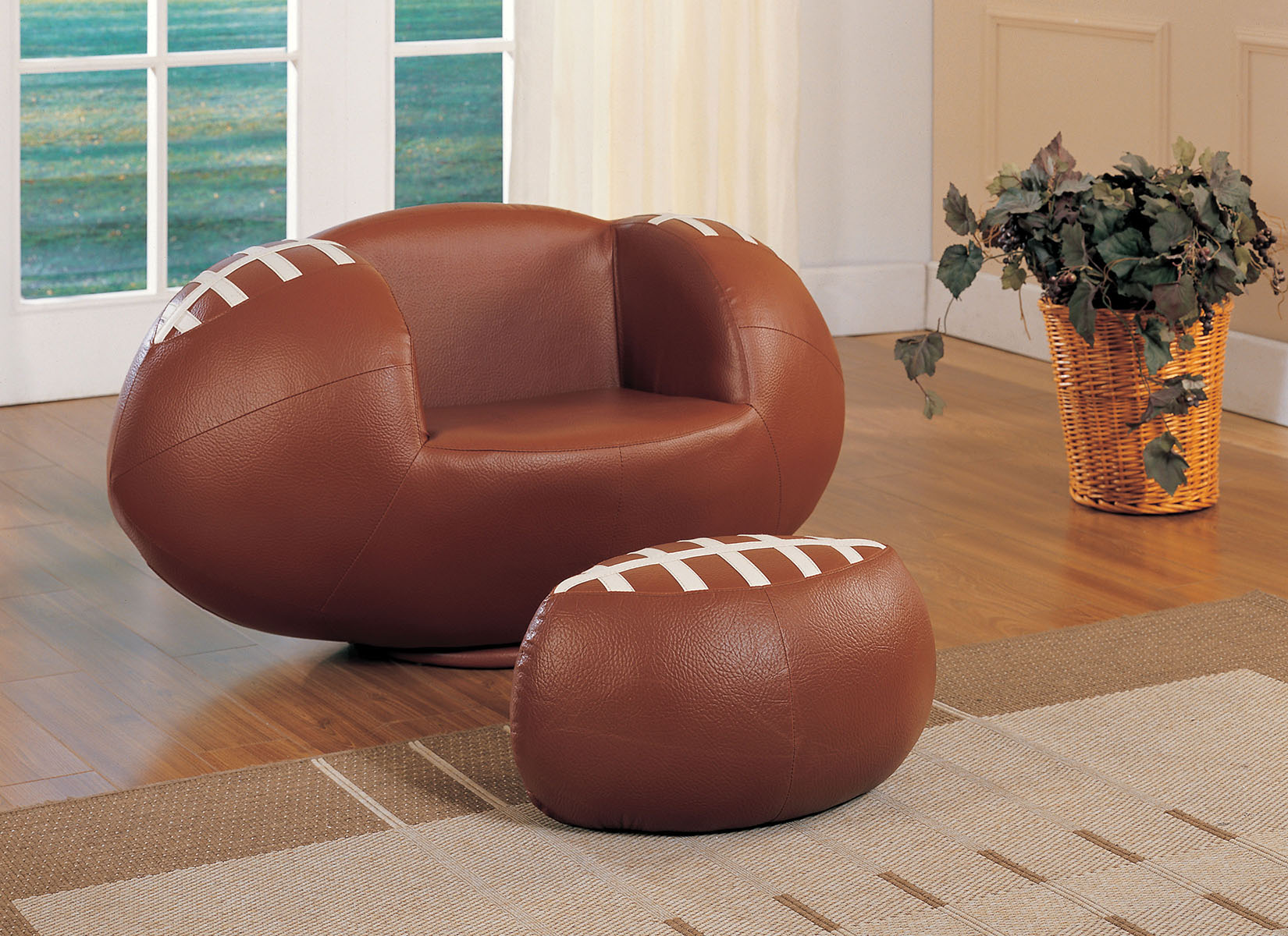 Youth Football Chair and Ottoman Set
