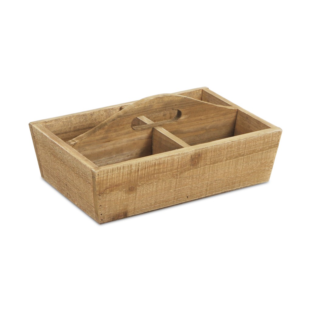 Four Compartment Wooden Caddy
