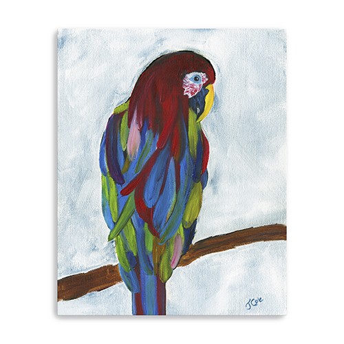 Large Bright and Tropical Parrot Canvas Wall Art