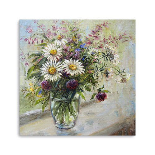 30" Pretty Vase of Flowers Canvas Wall Art