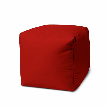17 Cool Primary Red Solid Color Indoor Outdoor Pouf Ottoman