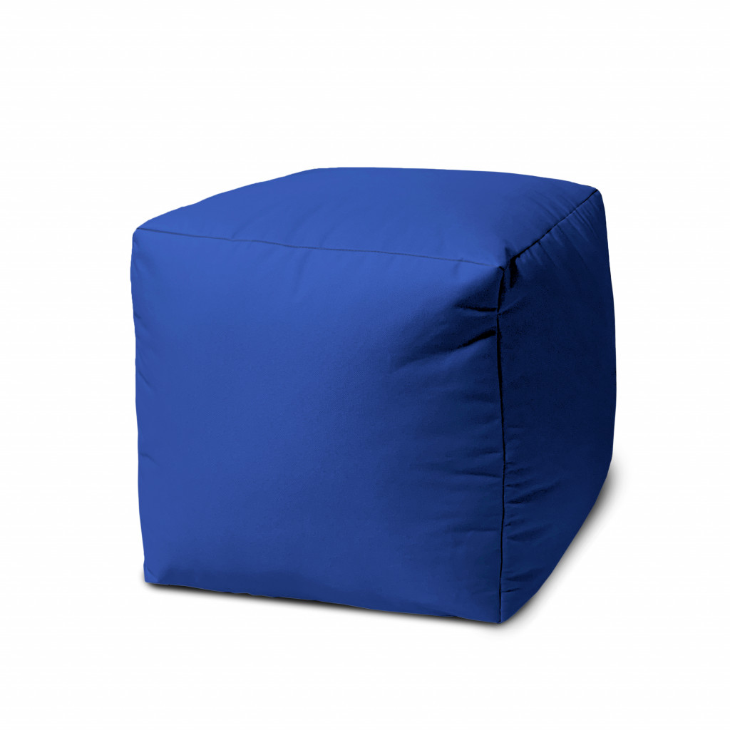 17 Cool Primary Blue Solid Color Indoor Outdoor Pouf Ottoman