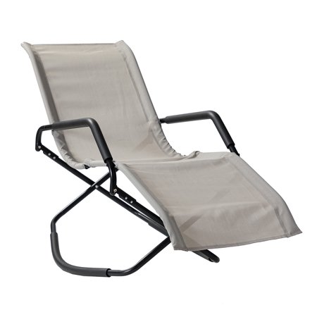 Gray Outdoor Reclining Chaise Lounge