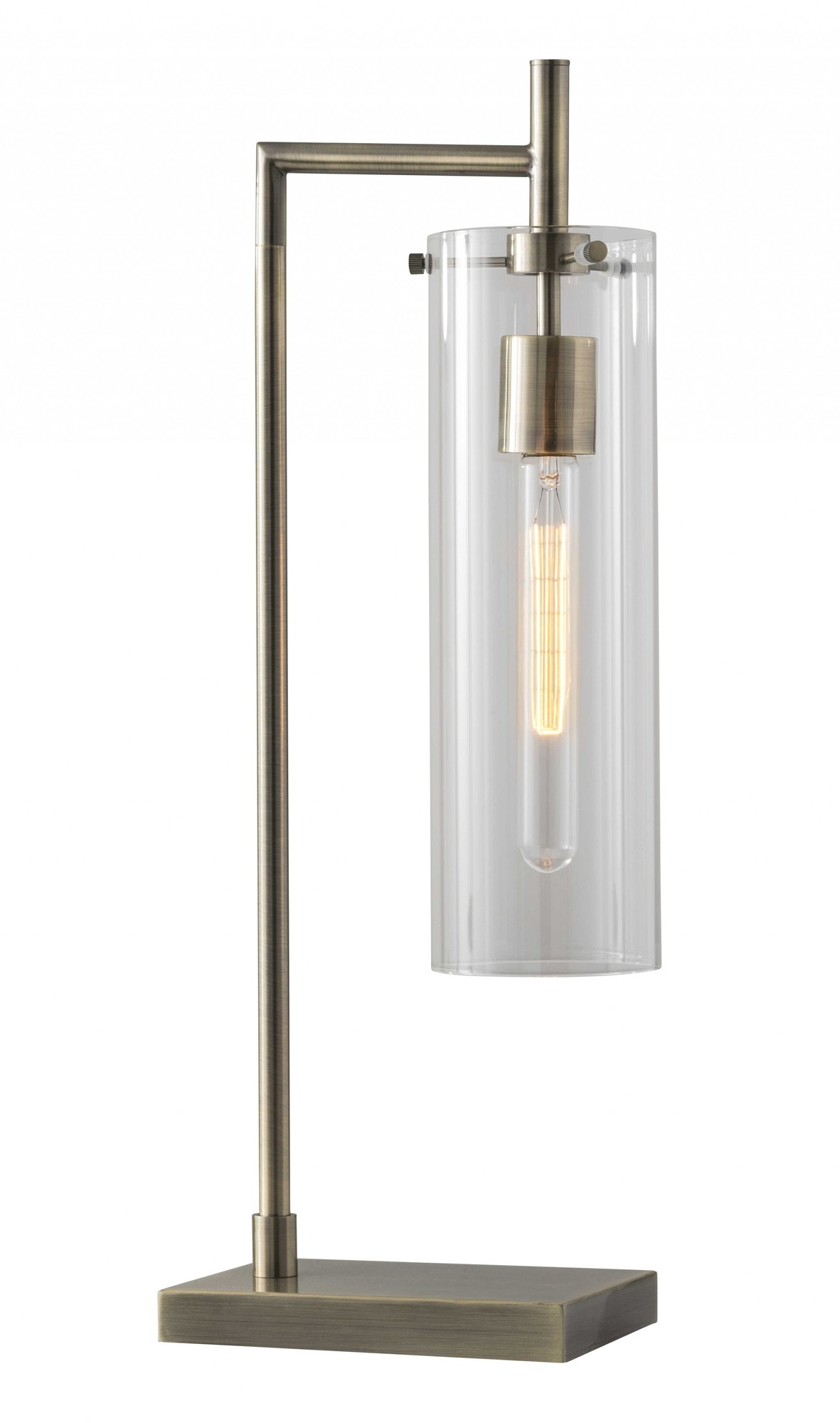 8" X 8" X 24" Brass Metal Table Lamp