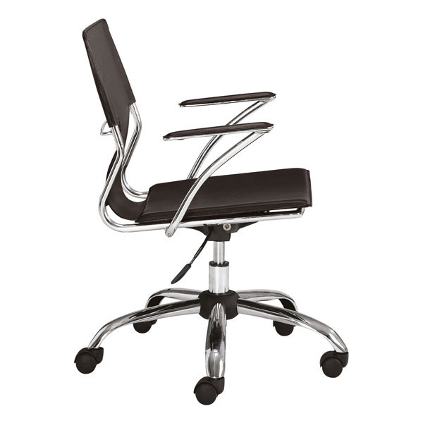 22" X 23" X 37" Espresso Leatherette Office Chair