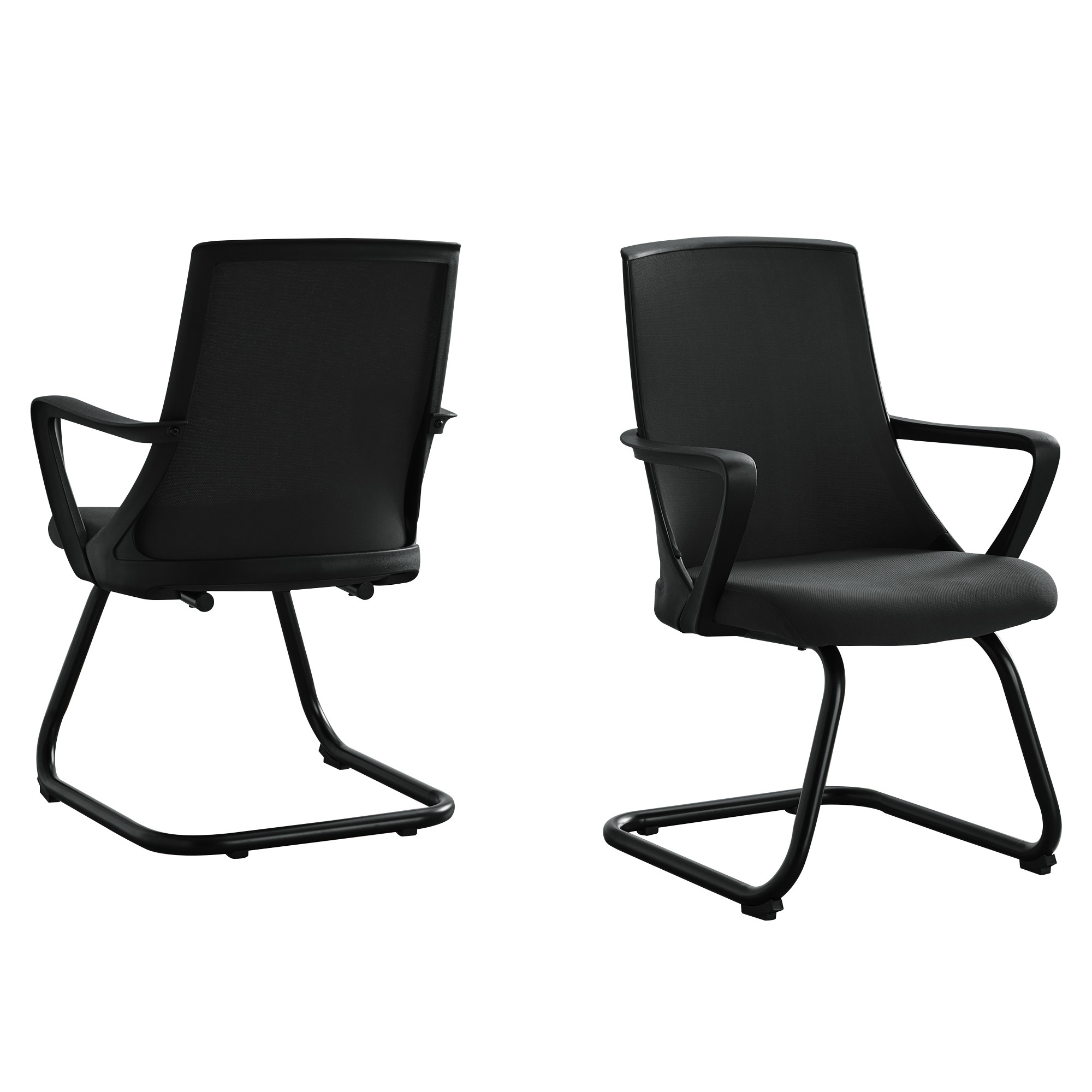 21" X 21" X 35" Black Mesh and Mid Back Office Chair - Set of 2