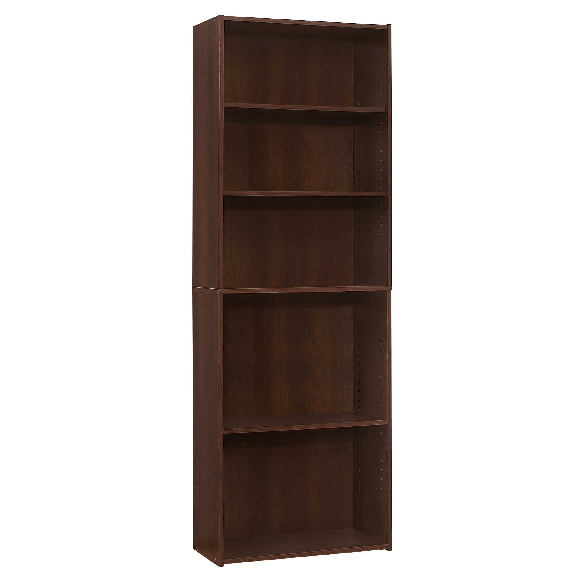 11.75" x 24.75" x 71.25" Cherry 5 Shelves Bookcase