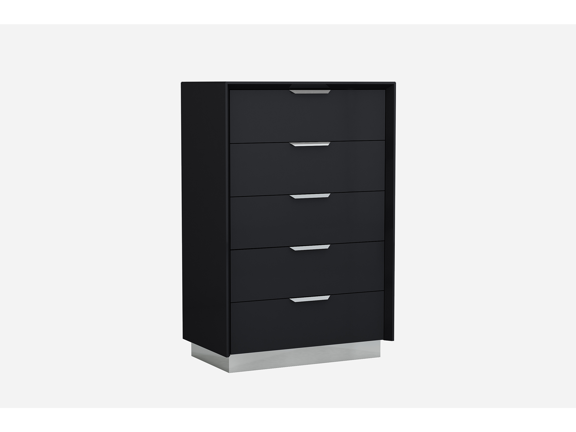 33" X 19" X 49" Black Stainless Steel Drawer Chest