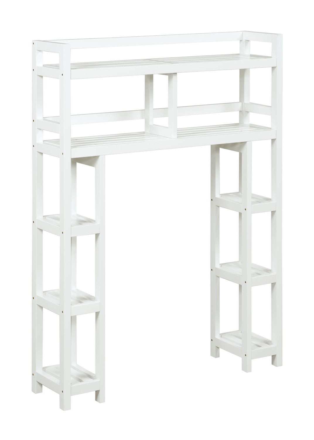 48" Bathroom Organizer with side storage with 2 Shelves in White
