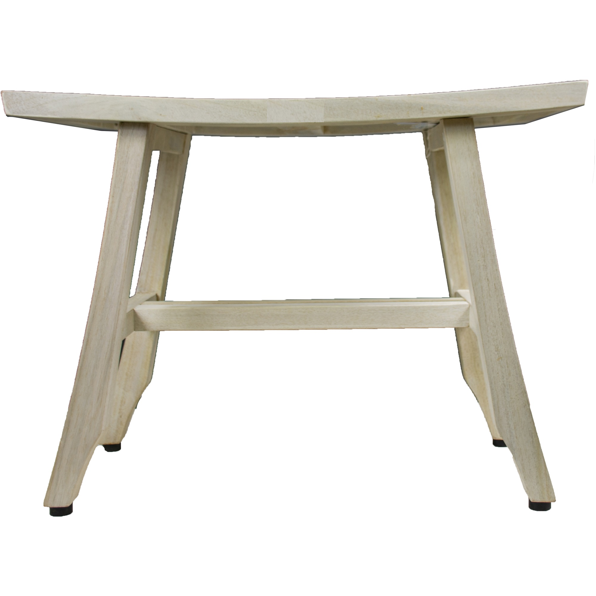 Contemporary Teak Shower Stool or Bench in Whitewash Finish
