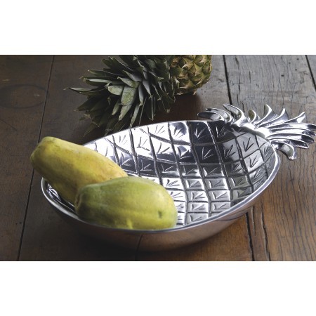 Silver Tropical Pineapple Shaped Serving Bowl