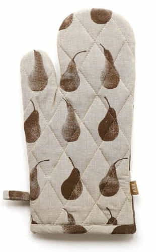 Set of Two Brown Tea Towels with Matching Oven Gloves