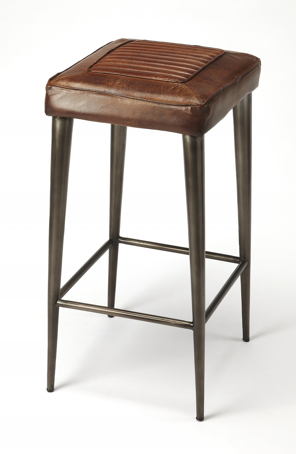 Brown Leather Bar Stool