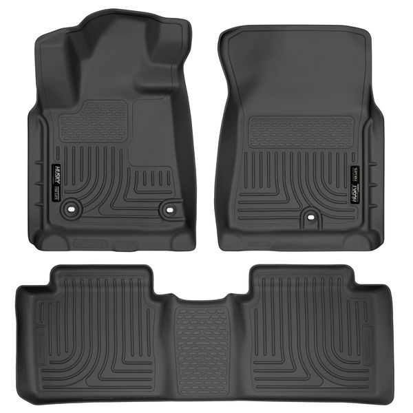 14-C TUNDRA DOUBLE (EXT CREW) CAB FRONT/2ND SEAT FLOOR LINERS BLACK