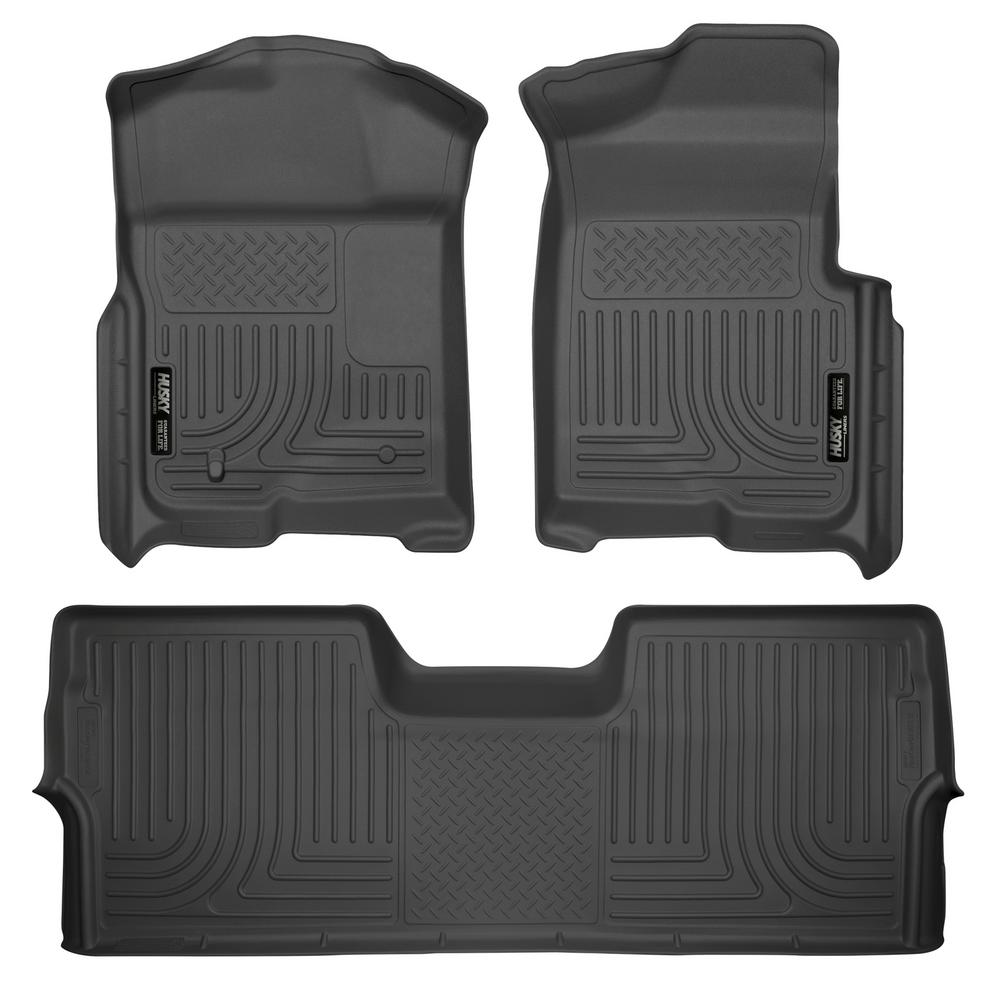 09-14 F150 SUPERCREW WEATHERBEATER FRONT/2ND SEAT FLOOR LINERS BLACK