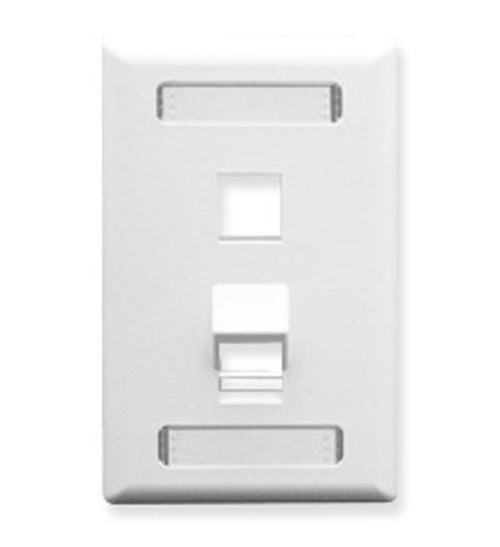 Faceplate- Id- Angled- 1-Gang- 2-Port White