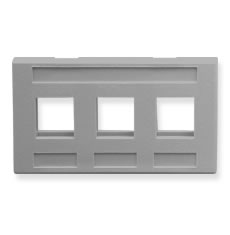 Faceplate- Furniture- 3-Port- Gray