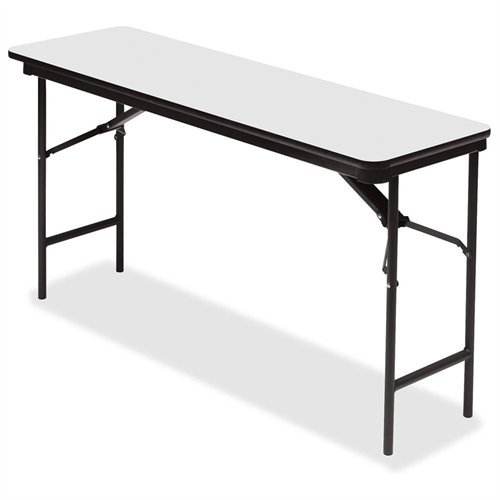 Premium Wood Laminate Folding Table, Rectangular, 60w x 18d x 29h, Gray/Charcoal