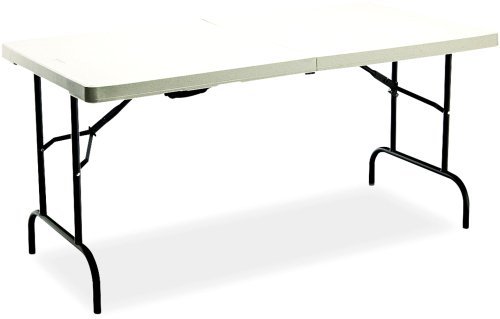IndestrucTables Too Bifold Resin Folding Table, 60w x 30d x 29h, Platinum