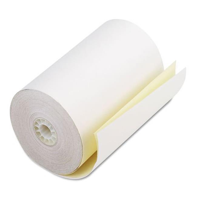 Impact Printing Carbonless Paper Rolls, 4.5" x 90 ft, White/Canary, 24/Carton