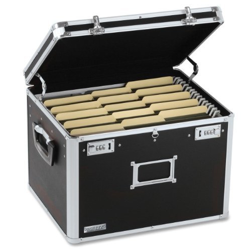 Locking File Chest Storage Box, Letter/Legal, 17-1/2 x 14 x 12-1/2, Black