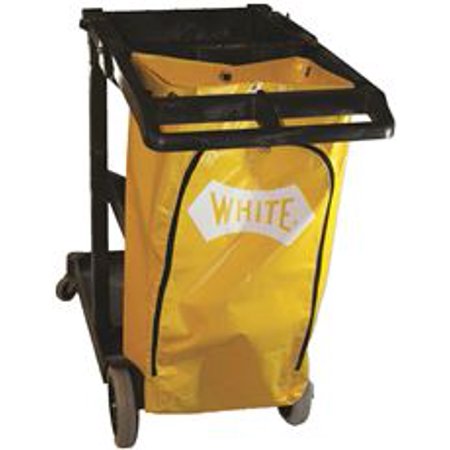 Janitorial Cart, Three-Shelves, 20.5w x 48d x 38h, Yellow