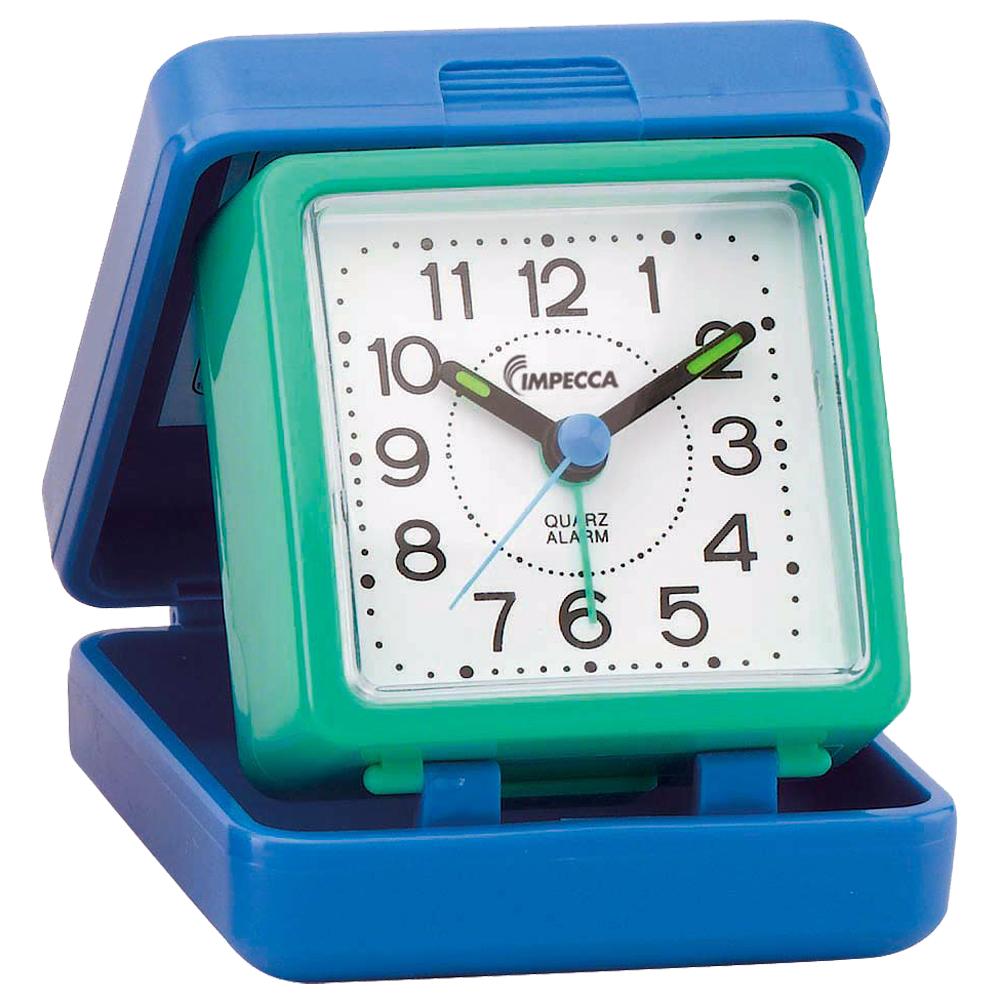 Impecca Folding Travel Alarm Clock Bl/Gr