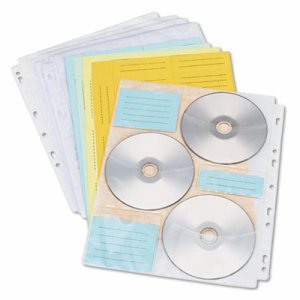 Two-Sided CD/DVD Pages for Three-Ring Binder, 10/Pack