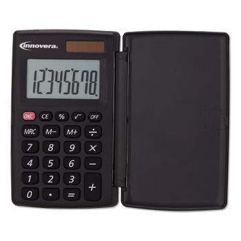 15921 Pocket Calculator with Hard Shell Flip Cover, 8-Digit, LCD