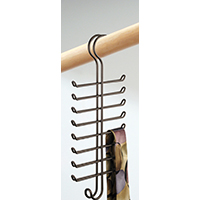 Interdesign 06561 Classico Vertical Tie/Belt Rack, Steel, Bronze