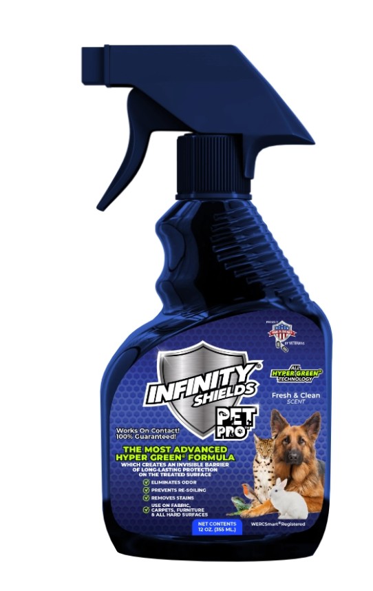 Infinity Shields  Pet Pro 12 oz Odor & Stain Remover - Prevents Re-Soiling (FRESH & CLEAN) Longest-Lasting