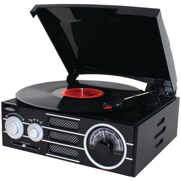 JENSEN JTA300 3 SPEED STEREO TURNTABLE WITH AM FM STEREO