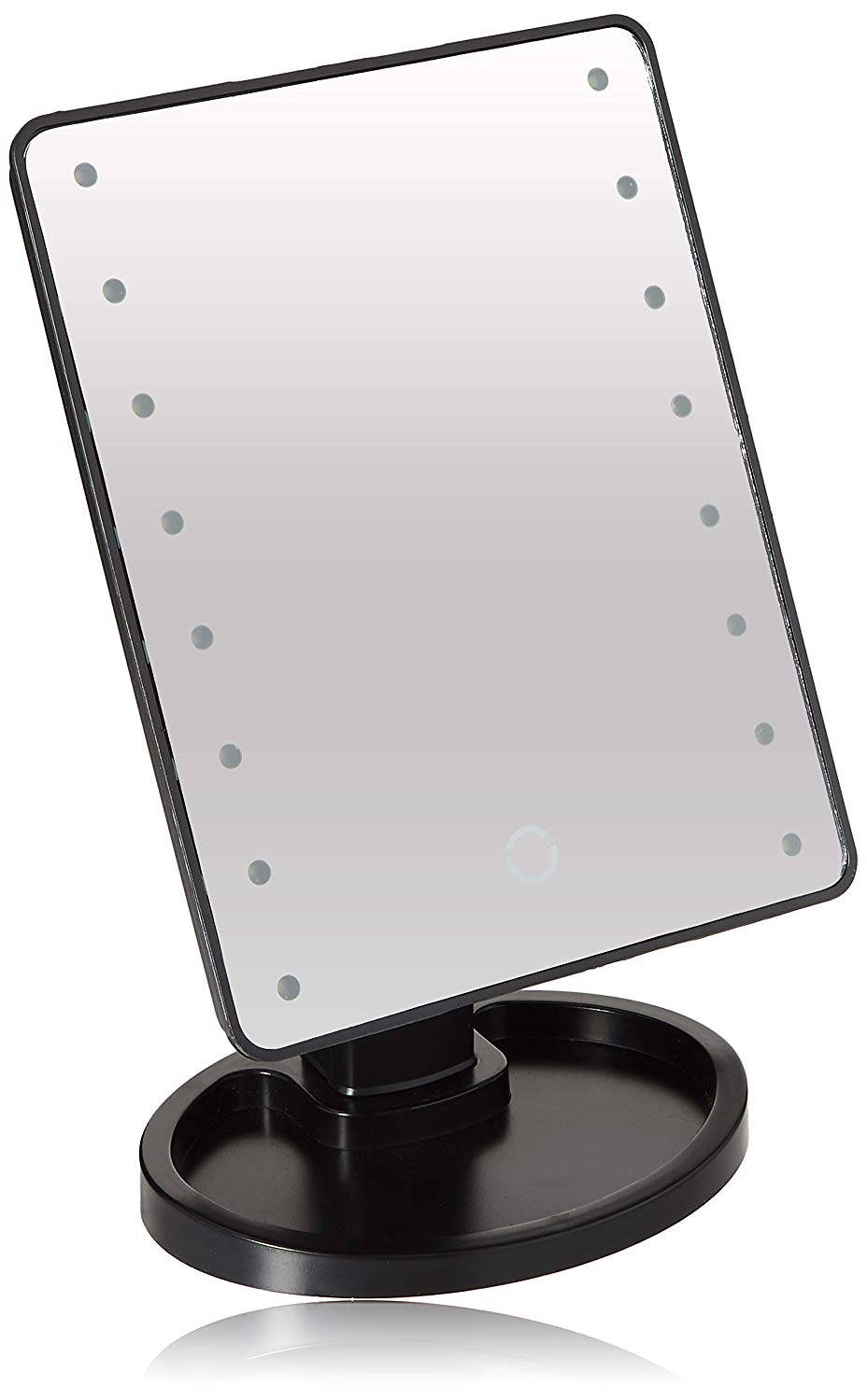 Ideaworks Light Up Mirror Large 16 LED Lights Rotating Mirror Magnifier Tray Battery Powered