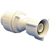 Speedfit PEISTC2034P Push-Fit Swivel Tube To Pipe Adapter, 1/2 in, CTS X FNPS, 160 psi, 200 deg F, Pex, White