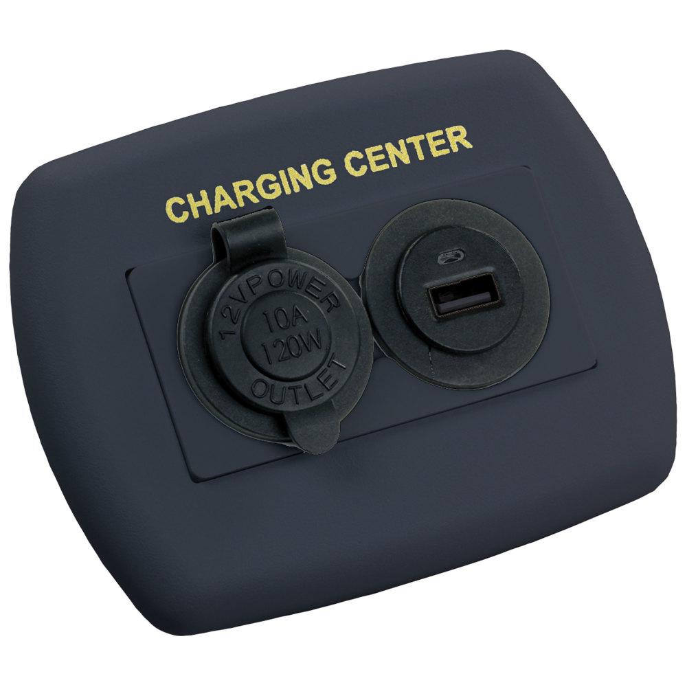 12V/USB Charging Center, Black